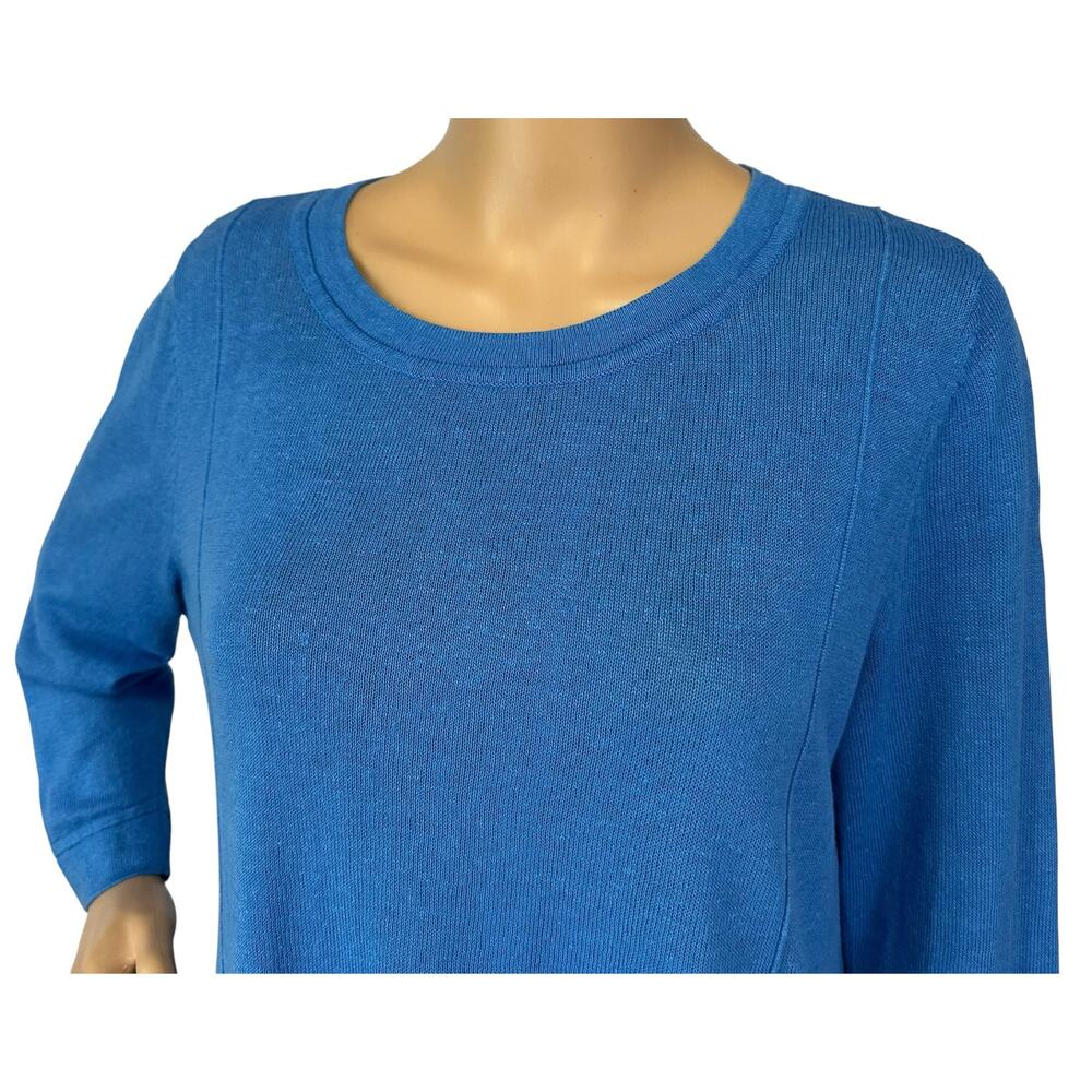 J. Jill Linen Blend Sweater Blue Petite Size MP - Picture 6 of 10